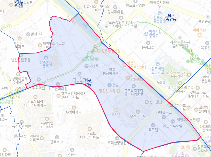 양동 지도 이미지