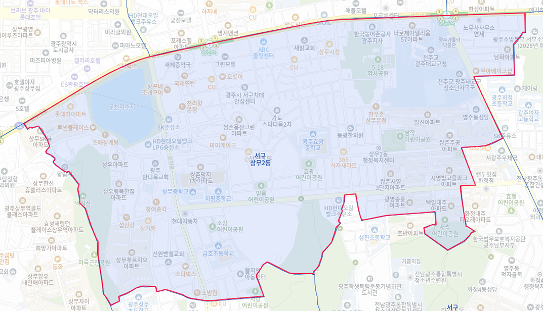 상무2동 지도 이미지